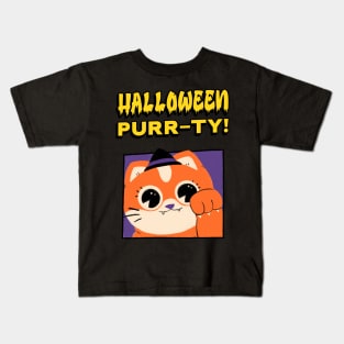 Spooky Halloween Cat Kids T-Shirt